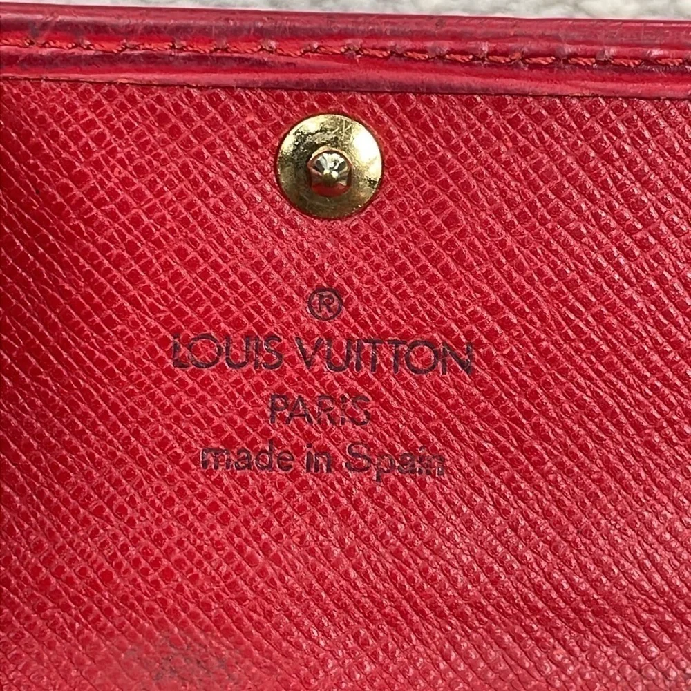 Louis Vuitton 4 Key Holder Case Red Epi Leather Snap Wallet